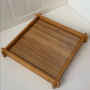PartyLite square bamboo Tray - candle holder